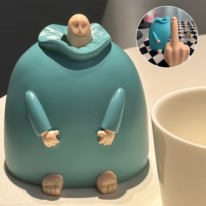 Kleine blauwe middelvingerornament