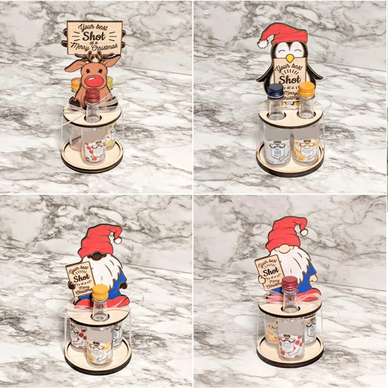 Kerst mini-wijnfleshouder