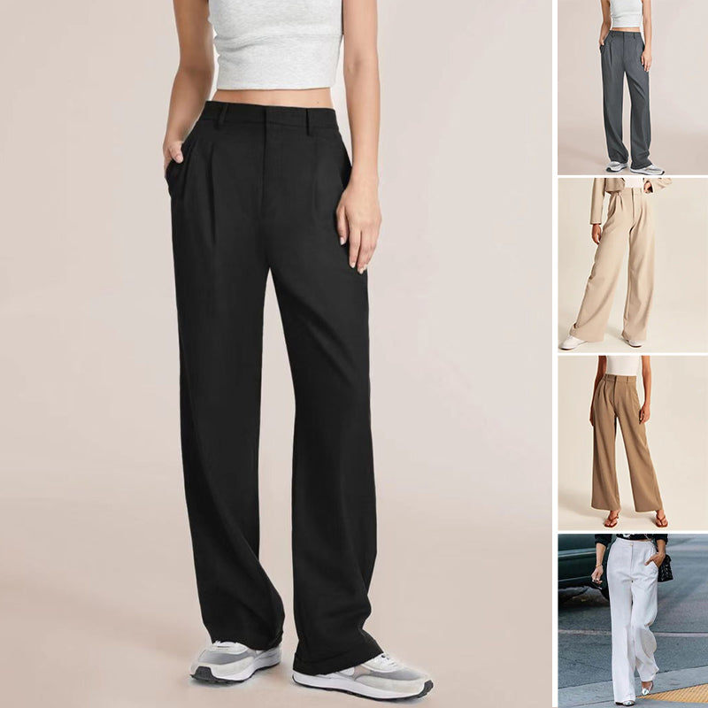 Moeiteloze getailleerde broek met wijde pijpen