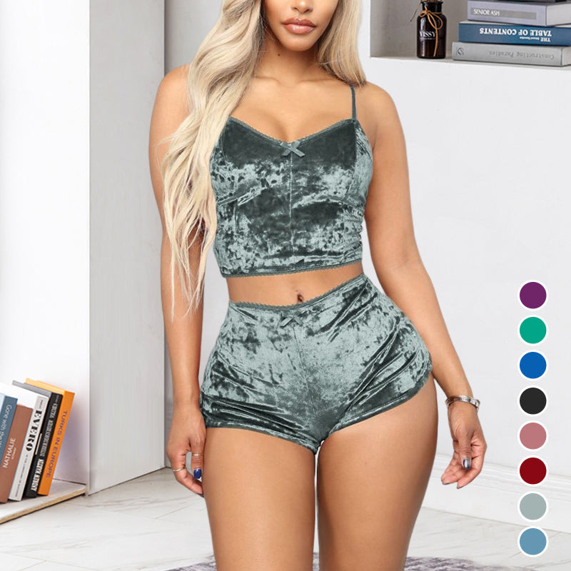 Sexy fluwelen v-hals lingerie