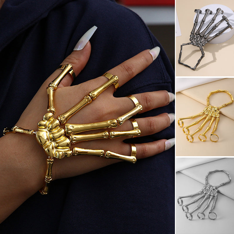 Metalen schedelarmband