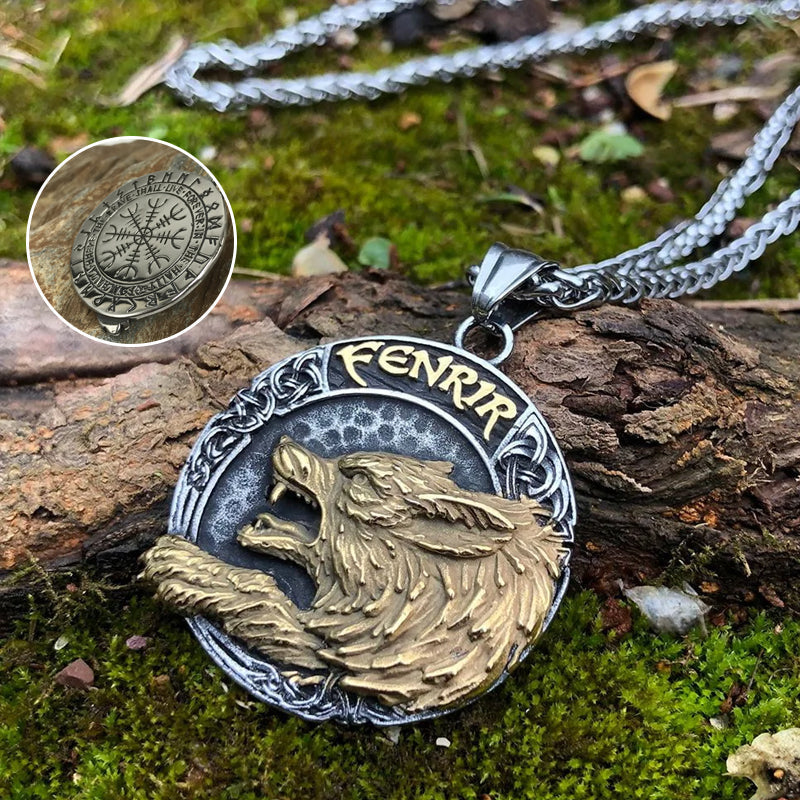 Roestvrijstalen Viking Wolf Fenrir-ketting