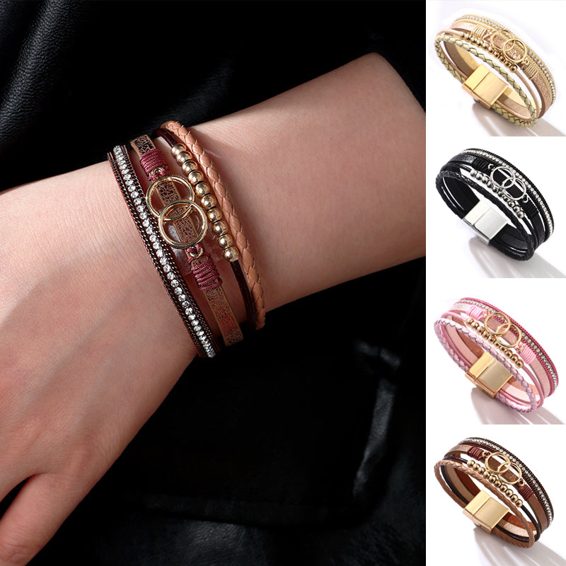 Laag lederen armband