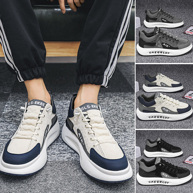 Stoffen sneakers met dikke zolen