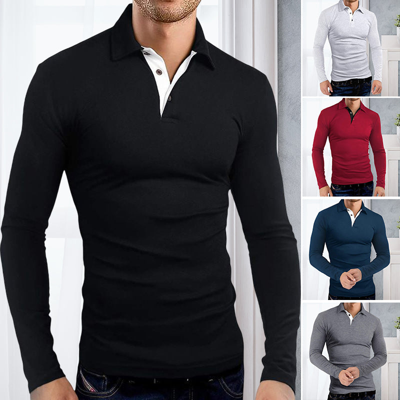 Poloshirt met lange mouwen en revers
