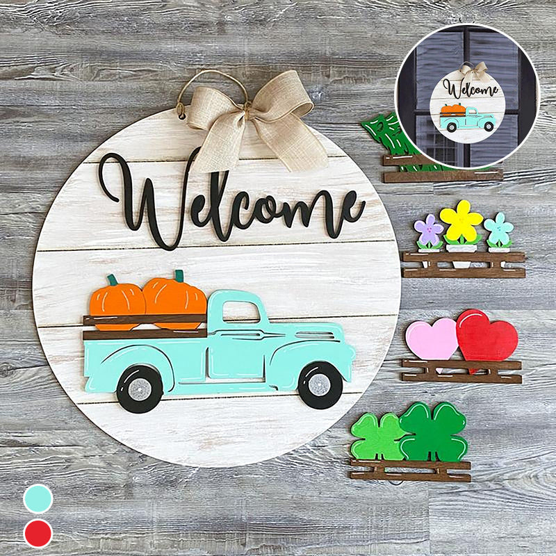 Verwisselbaar vintage welkomst bord