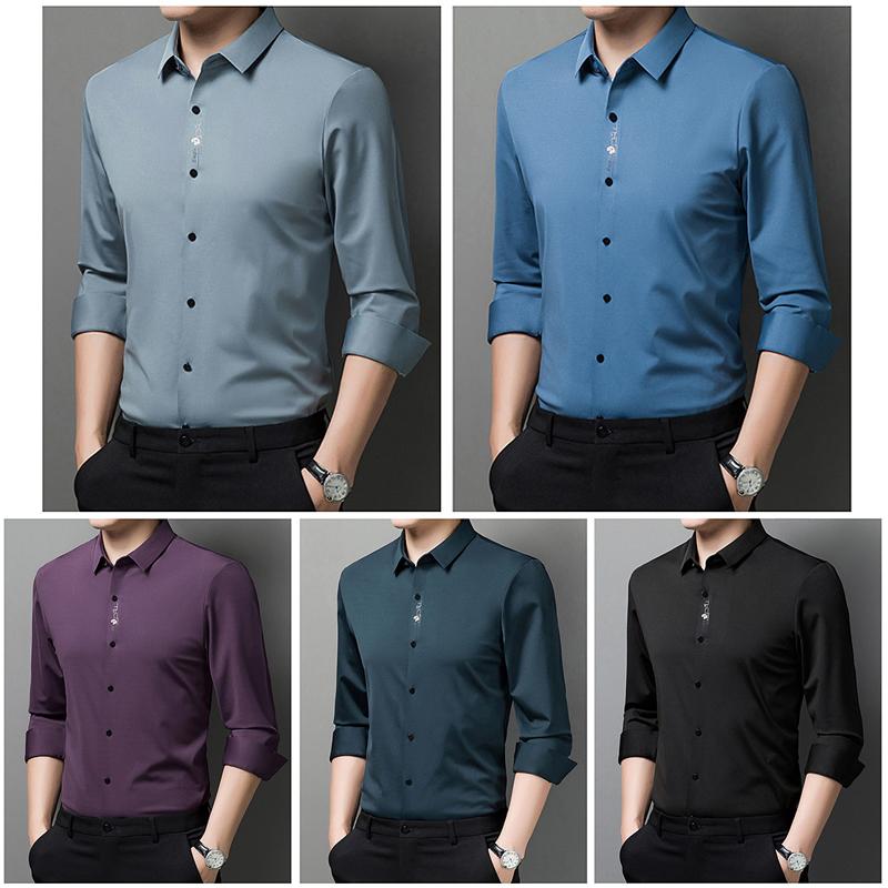 Strijkvrij en anti-rimpel overhemd met stretch