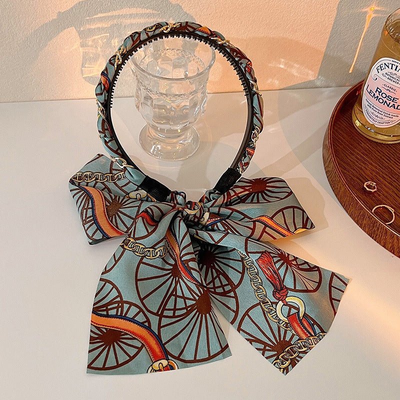 Retro hoofdband met lang lint