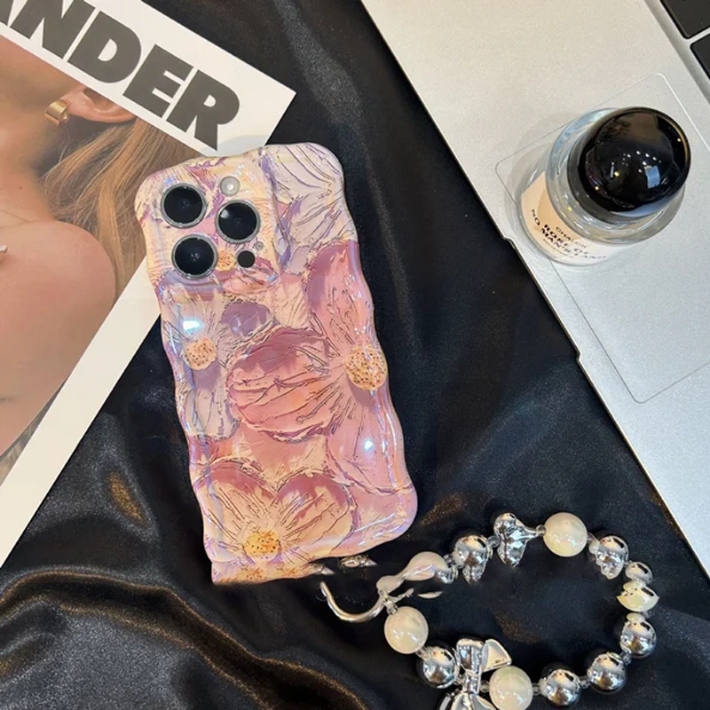 iPhone kleurrijk olieverfschilderij prachtige telefoonhoes