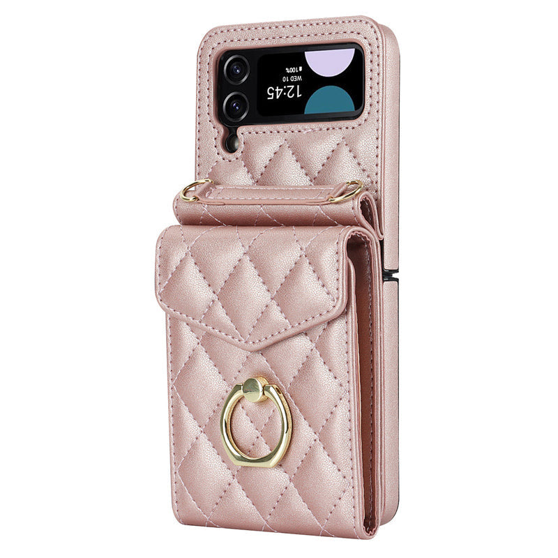 Lederen portemonnee-hoes met reliëf voor de Samsung Galaxy Z Flip4 Flip3