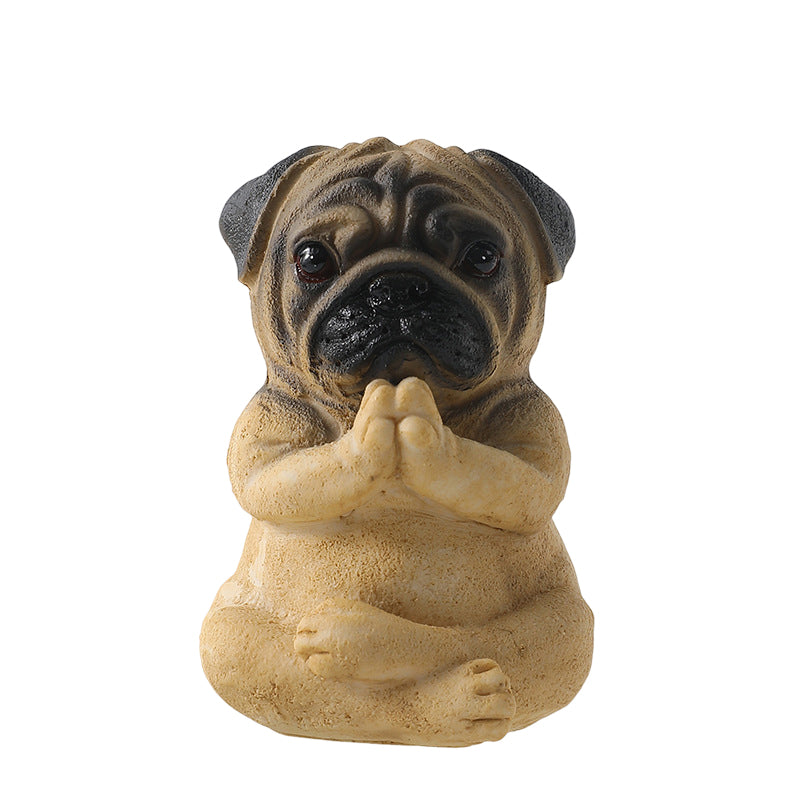 Buldog yoga standbeeld