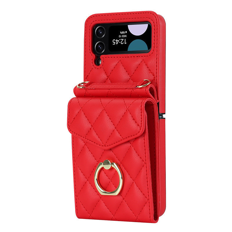 Lederen portemonnee-hoes met reliëf voor de Samsung Galaxy Z Flip4 Flip3