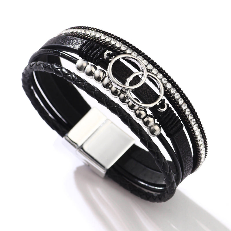 Laag lederen armband